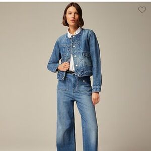 NWT J Crew Pleated denim lady jacket Size S